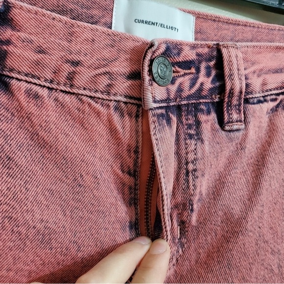 Current/Elliot The Confidant Stonewash Acid Pink Cropped Trouser Jeans Size 25 - Picture 5 of 12